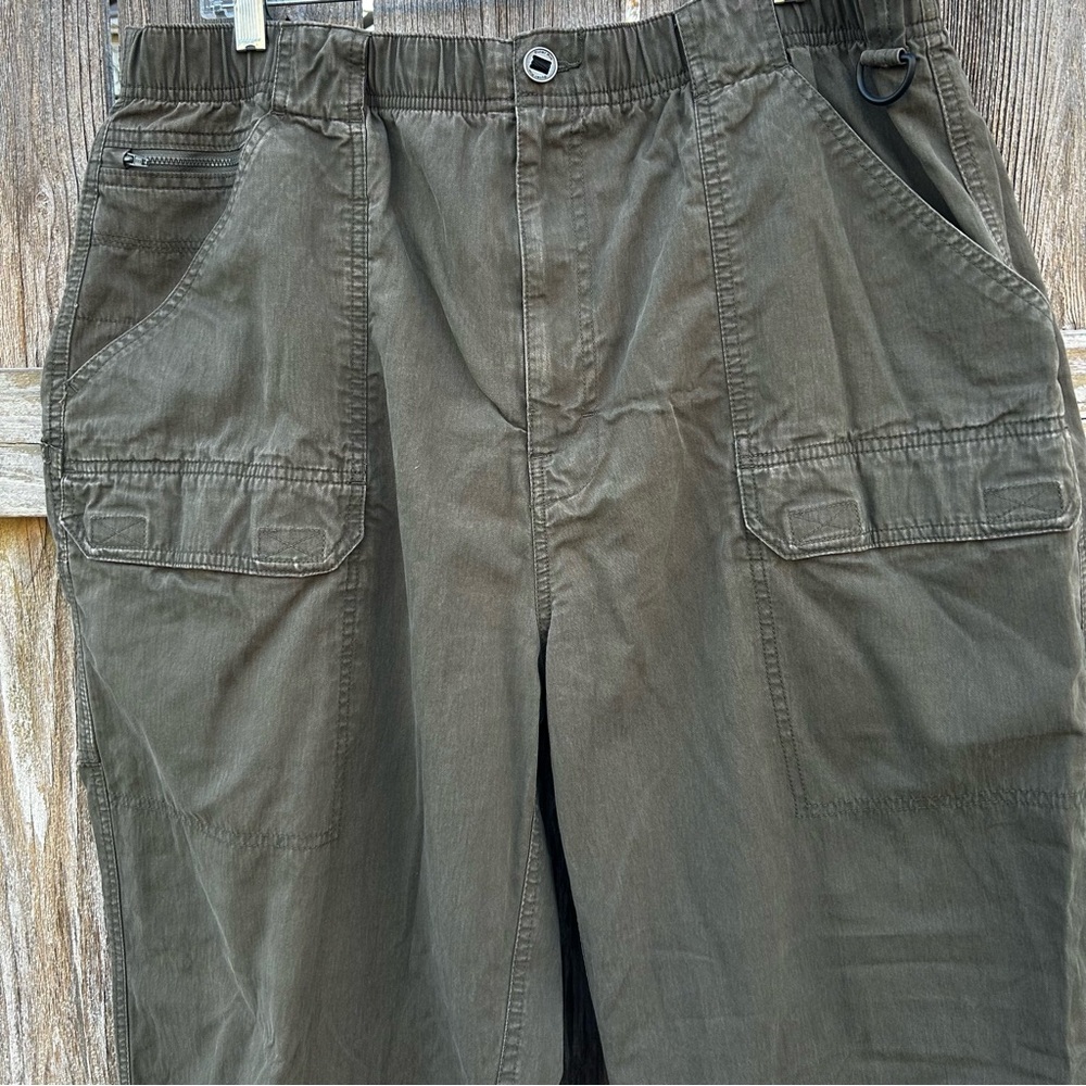 Men's Olive Cargo Pants XL  Mesh Lined Hiking Camping Wear OuterRim Adventurer - Picture 4 of 10